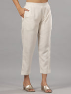 Juniper Women Natural Liva Rayon Solid Pants - Distacart