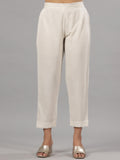 Juniper Natural Solid Liva Rayon Pant With Lace - Distacart
