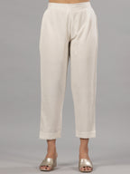 Juniper Natural Solid Liva Rayon Pant With Lace - Distacart