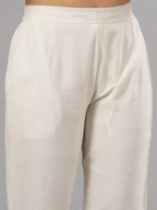 Juniper Natural Solid Liva Rayon Pant With Lace - Distacart
