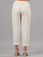 Juniper Natural Solid Liva Rayon Pant With Lace - Distacart