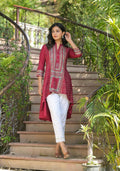 Juniper Maroon Bandhani Printed Liva Rayon Tunic With Sequins & Thread Work - Distacart