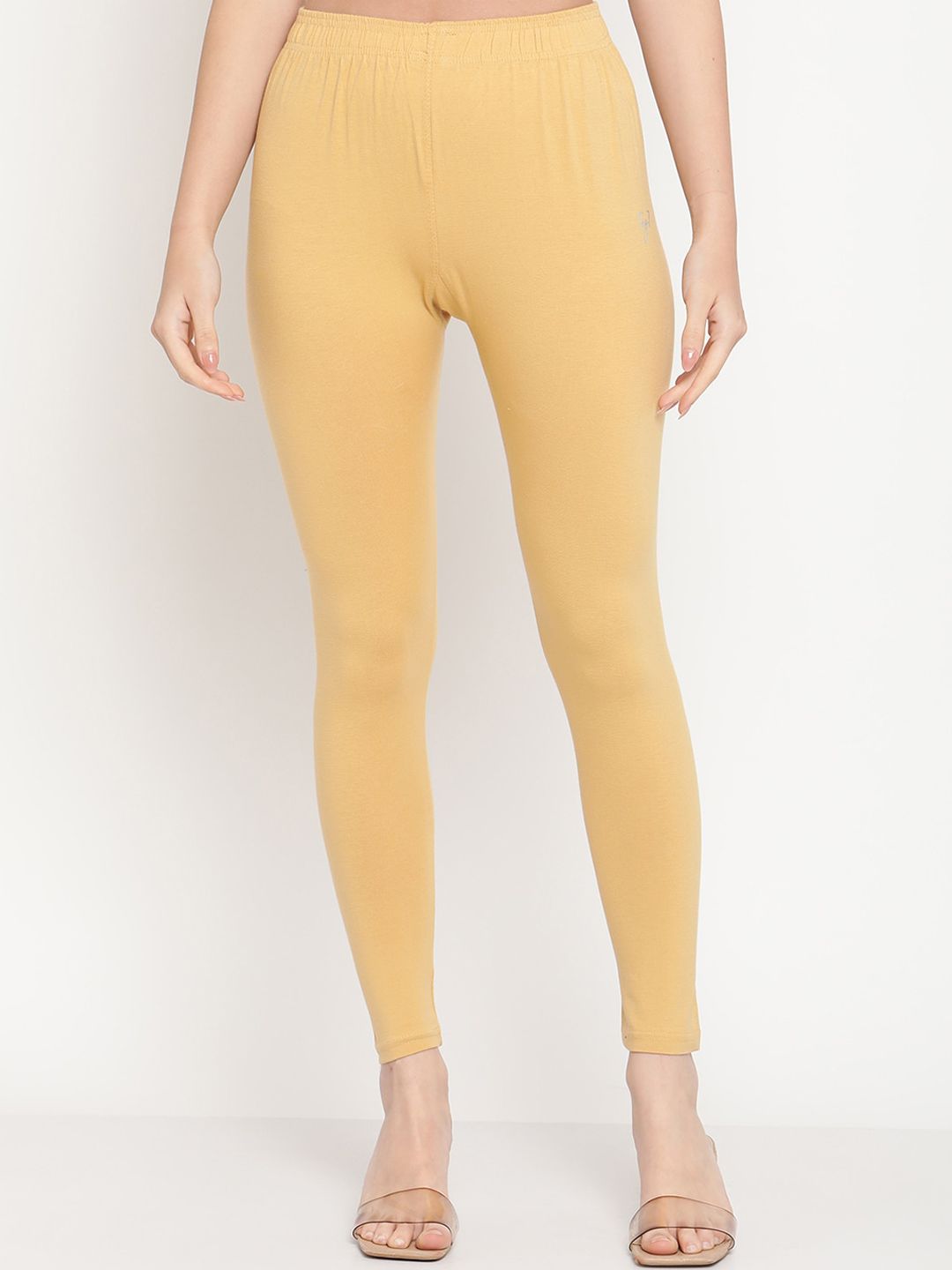 TAG 7 Women Pack Of 2 Beige & Grey Solid Ankle-Length Leggings