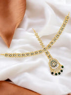 Tehzeeb Creations Traditional Designer Kundan Stone Green Meenakari Choker Bridal Set