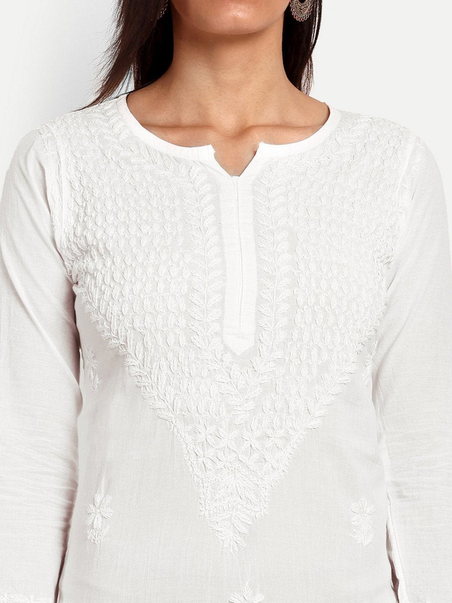 ADA Floral Embroidered Chikankari Kurta