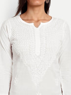 ADA Floral Embroidered Chikankari Kurta