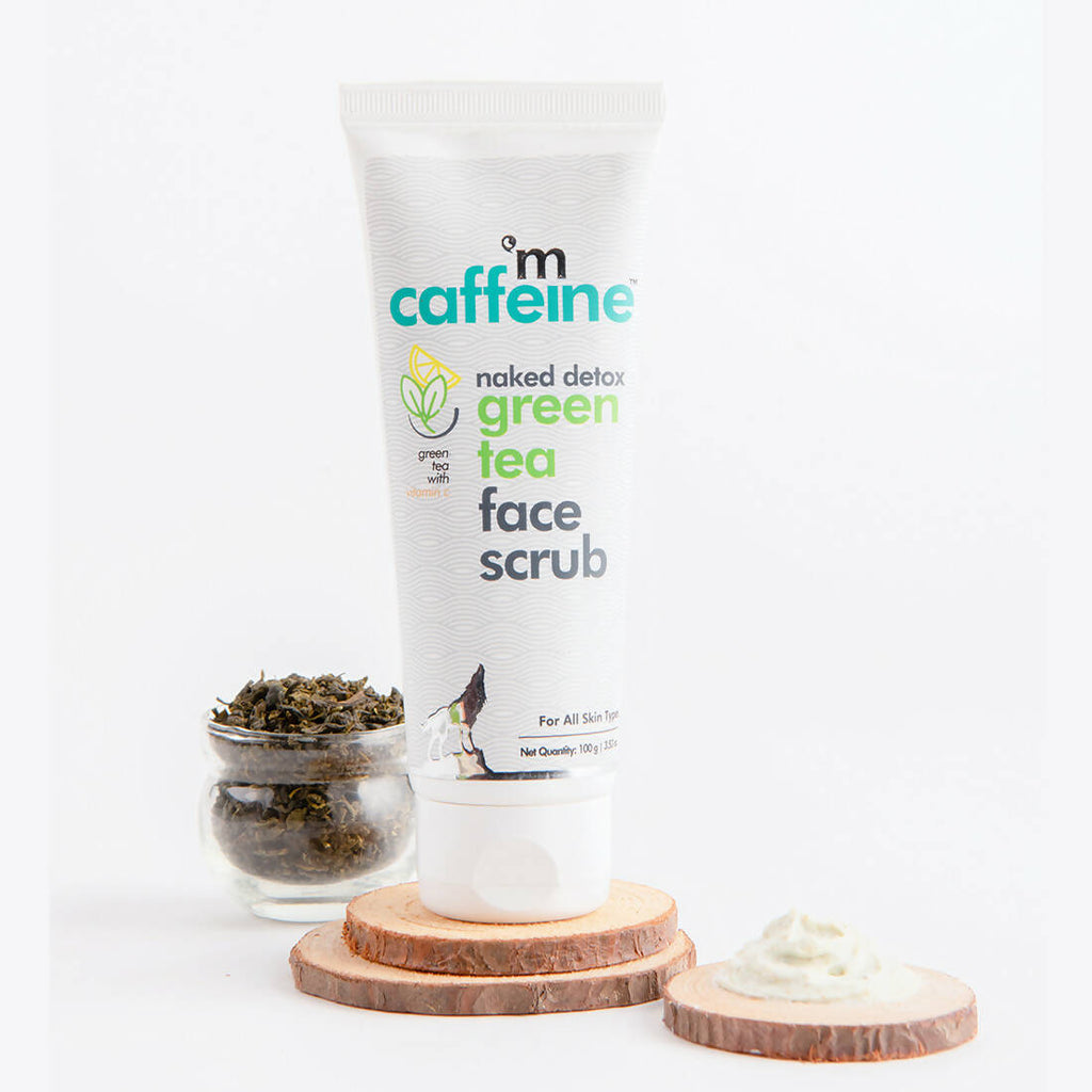 mCaffeine Green Tea Face Scrub with Vitamin C & Hyaluronic Acid
