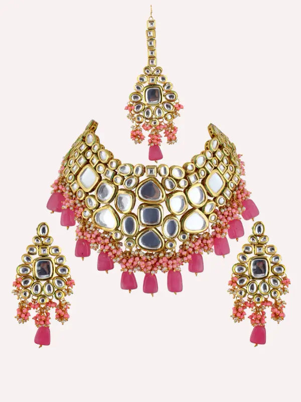 Tehzeeb Creations Kundan Bridal Set for Women & Girls