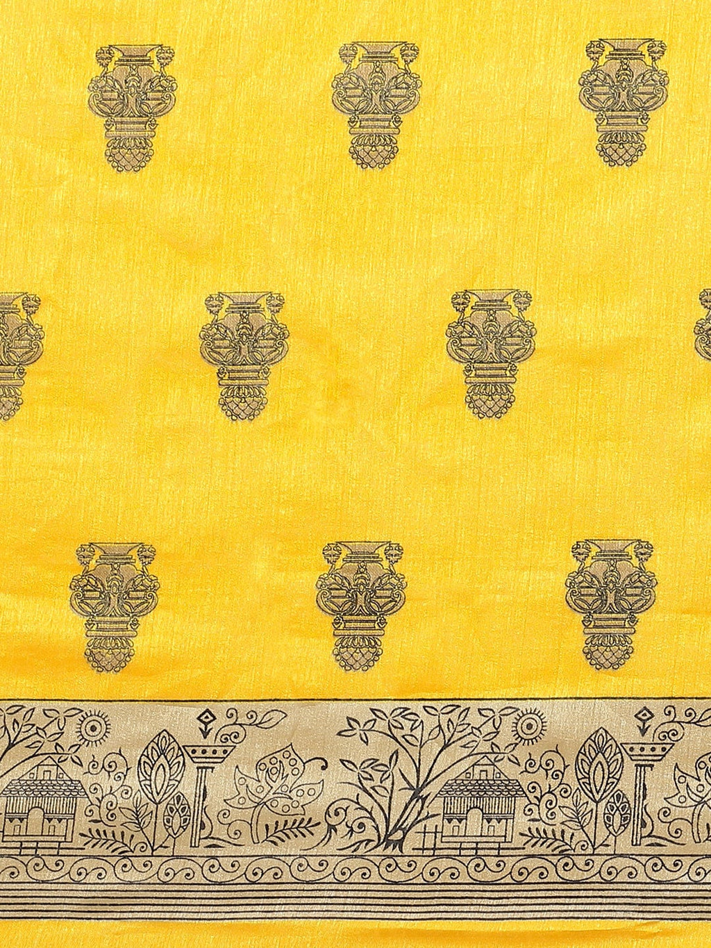 Saree Mall Yellow & Beige Printed Saree - Distacart