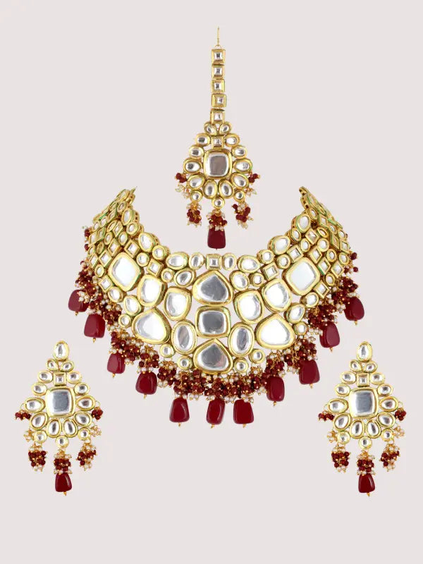 Tehzeeb Creations Kundan Bridal Set for Women & Girls