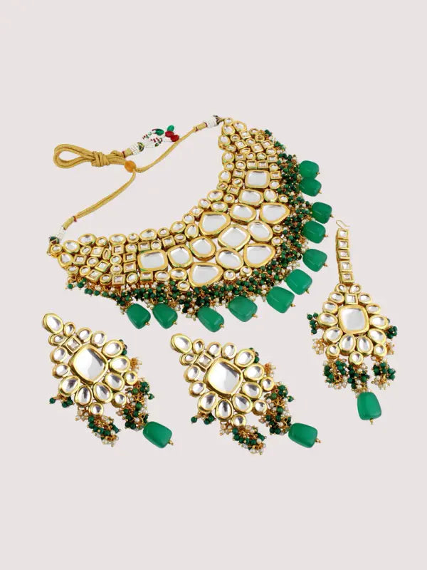 Tehzeeb Creations Kundan Bridal Set for Women & Girls