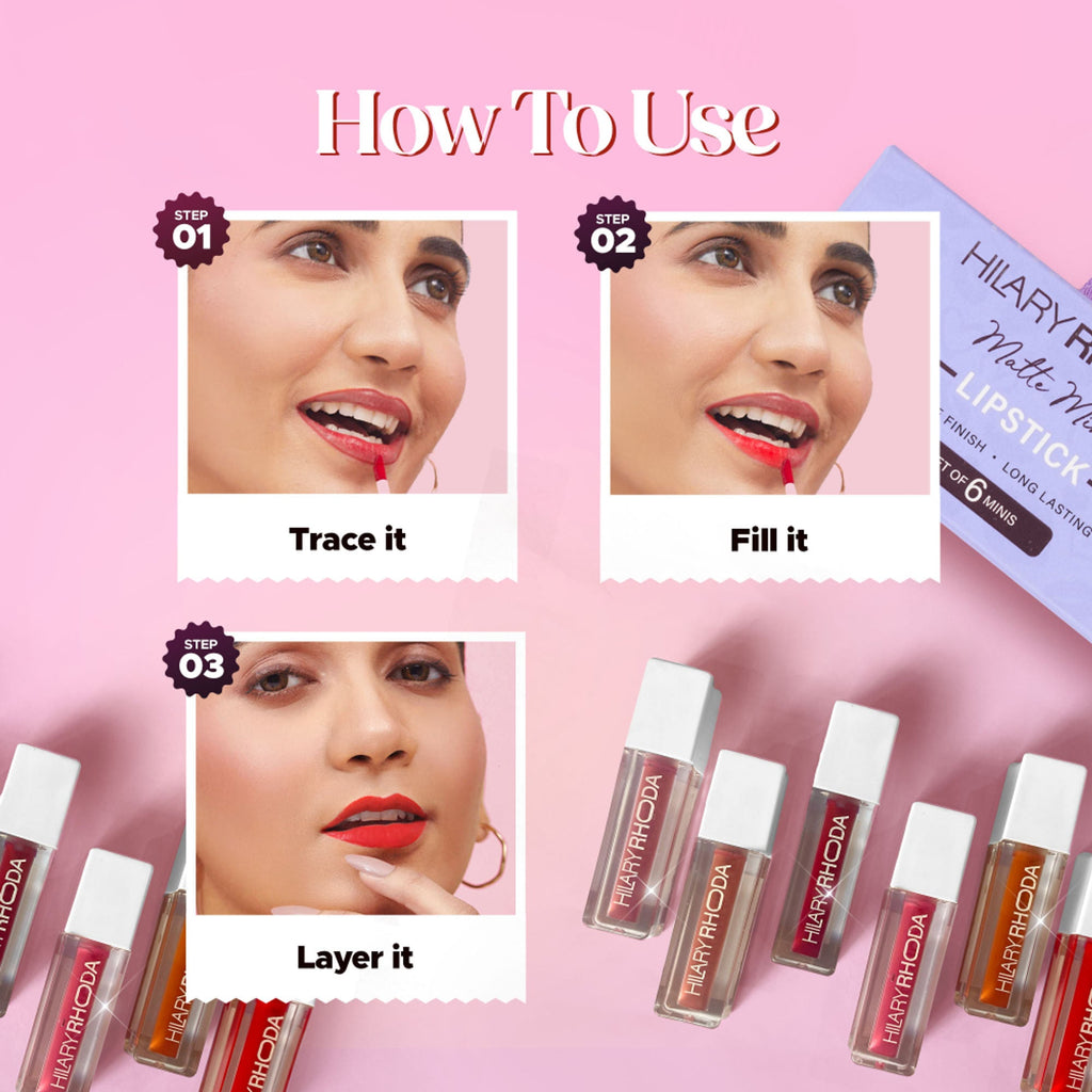 Hilary Rhoda Matte Minis Waterproof Lipstick - Set Of 6 - Distacart