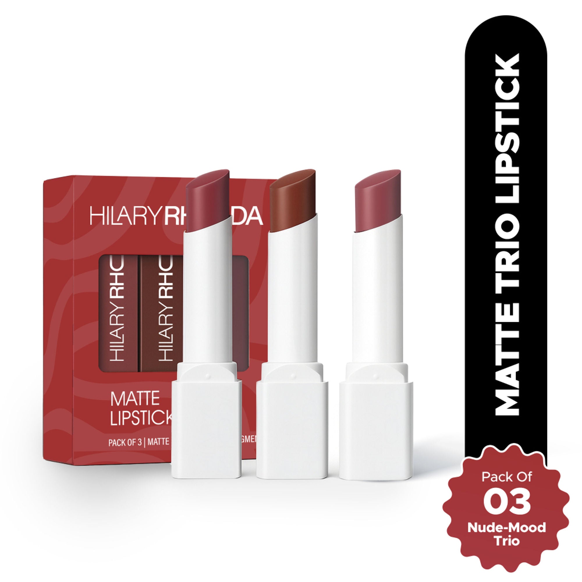 Hilary Rhoda Matte Lipstick Pack Of 3 - Nude-Mood Trio 02