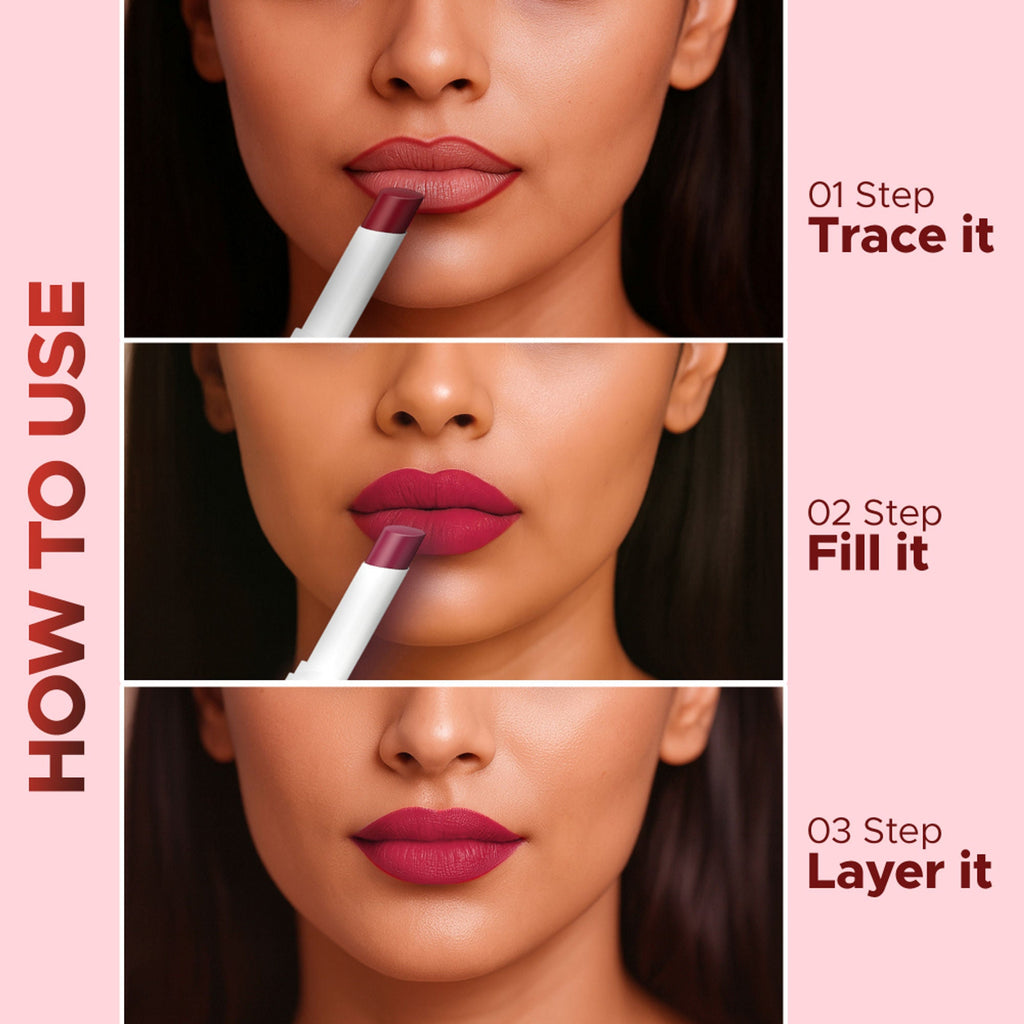 Hilary Rhoda Matte Lipstick Pack Of 3 - Red-Volution Trio 01 - Distacart