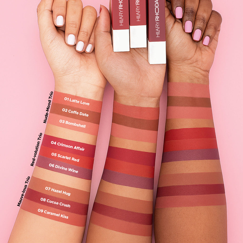 Hilary Rhoda Matte Lipstick Pack Of 3 - Red-Volution Trio 01 - Distacart