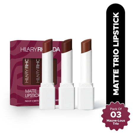 Hilary Rhoda Matte Lipstick Pack Of 3 - Mauve-Lous Trio 03