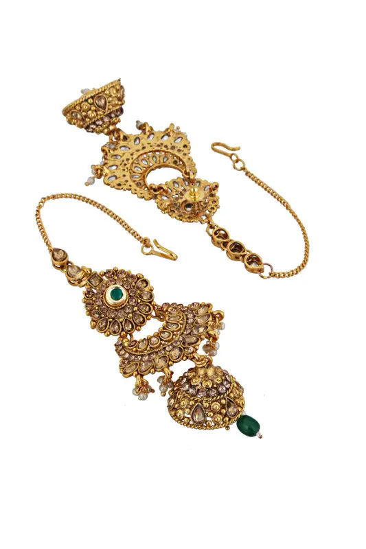 Tehzeeb Creations Traditional Stone Bridal Set 7 Pcs. For Girls & Women