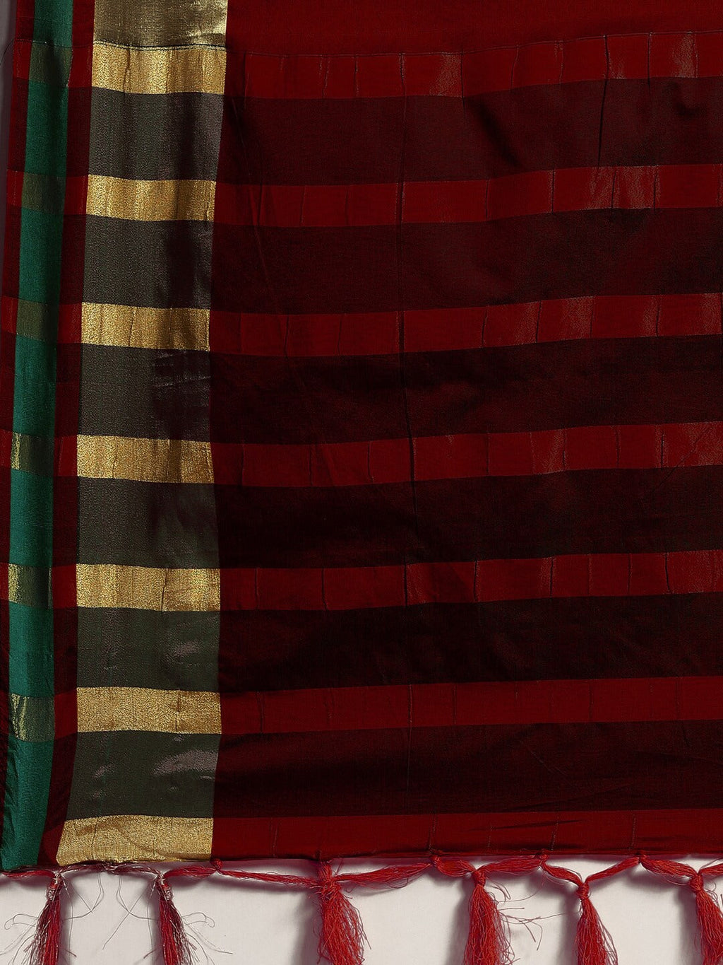 Saree Mall Maroon & Gold-Toned Zari Silk Blend Uppada Sarees - Distacart