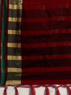 Saree Mall Maroon & Gold-Toned Zari Silk Blend Uppada Sarees - Distacart