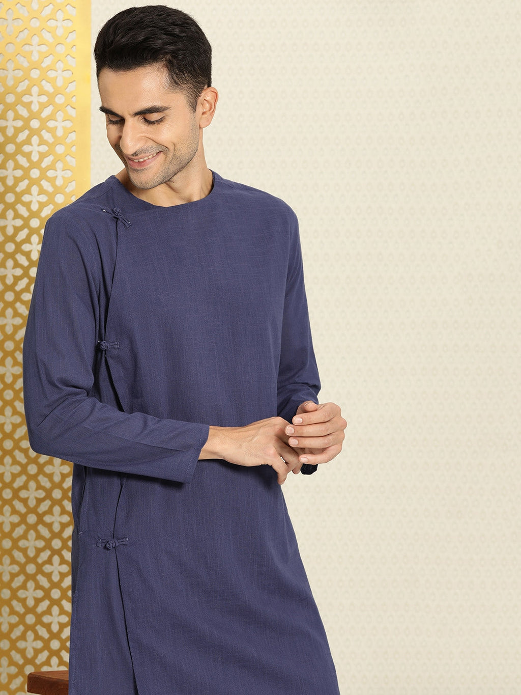House of Pataudi Rozana Pure Cotton Angrakha Kurta
