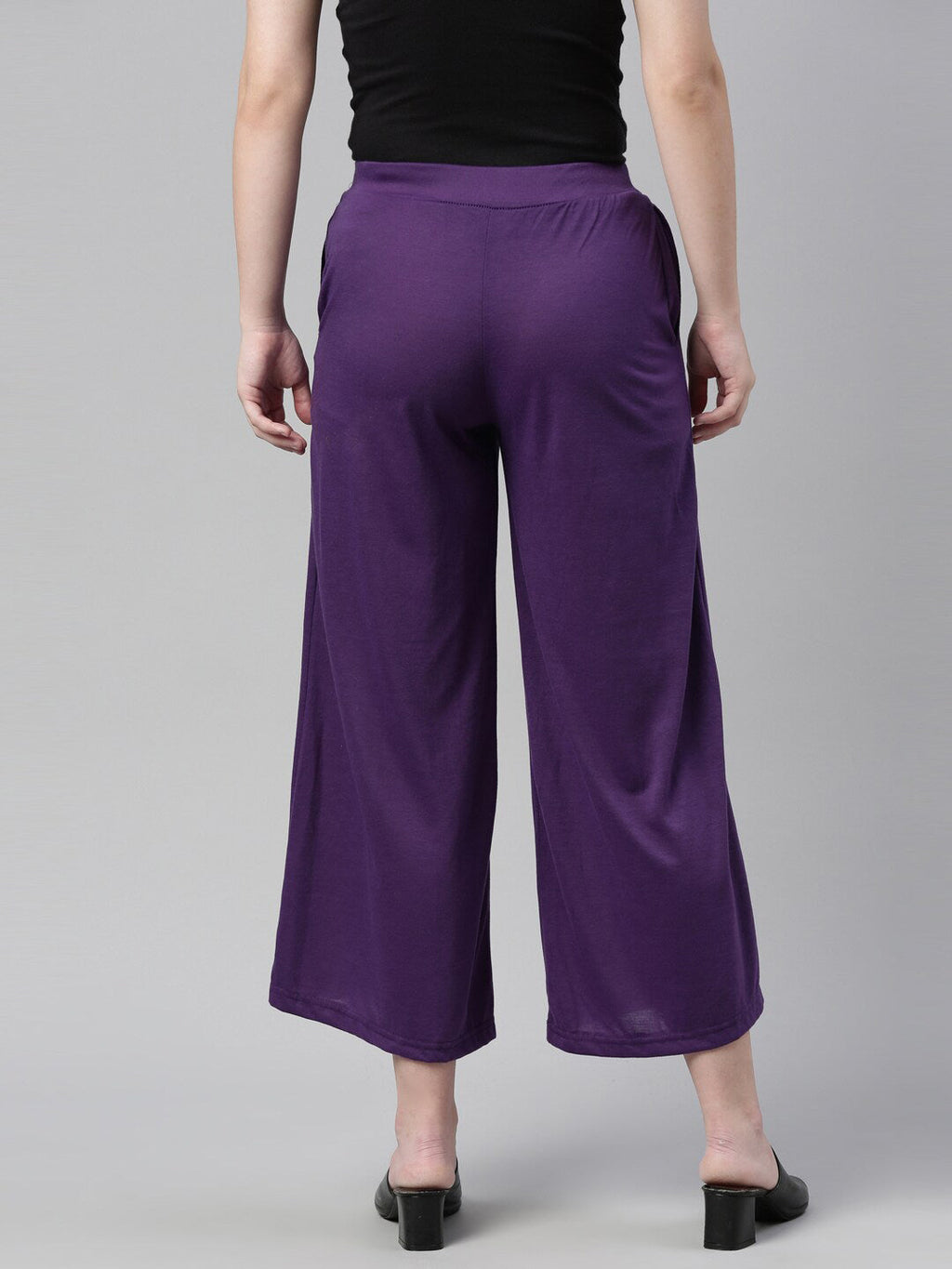 Souchii Women Purple Knitted Palazzos - Distacart