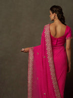 Saree Mall Bandhani Embroidered Pure Georgette Bandhani Sarees - Distacart