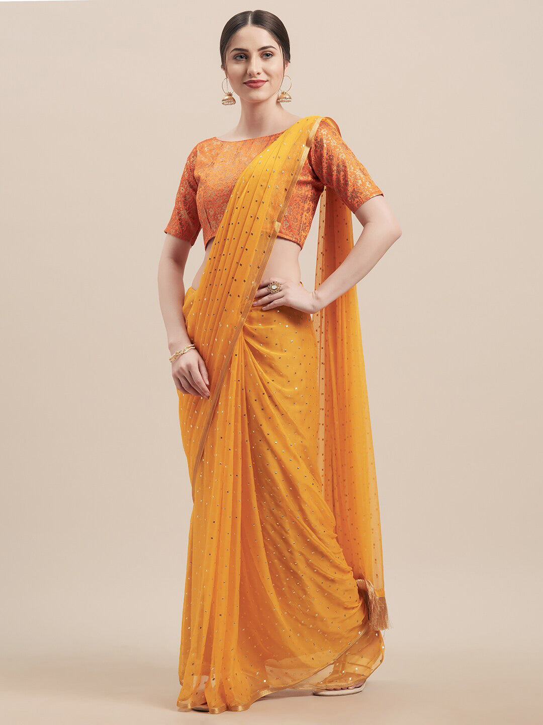 Tikhi Imli Embellished Mukaish Saree - Distacart