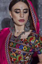 AI Fashion Black Art Silk Designer Navratri Lehenga Choli Collection