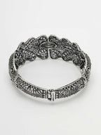 NVR Women's Silver-Toned German Silver Oxidised Kada Bangle - Distacart