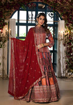 Women's Wedding Traditional Multi Dull Satin Lehenga Choli - Kaushlya