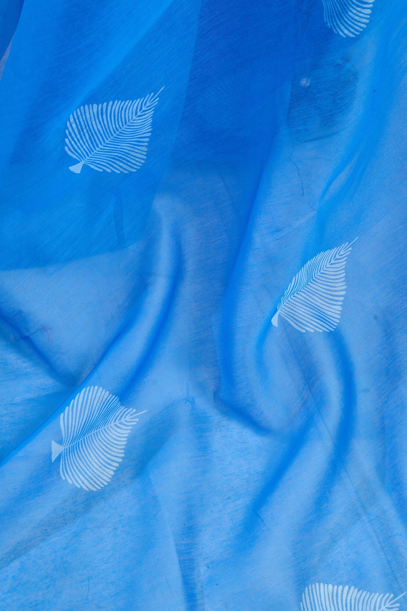 Vastranavya Blue Digital Printed Linen Ready To Wear Designer Saree with Unstitched Blouse - Distacart