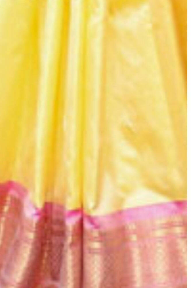 Very Much Indian Handloom Pure Silk Paithani Pastel Light Yellow - Distacart