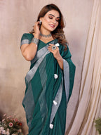 Anaita Green Weaving Linen Cotton Saree With Blouse - Distacart