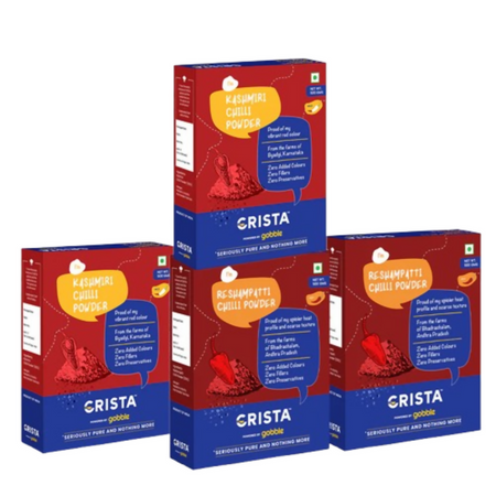 Crista Spices Kashmiri Chilli Powder and Reshampatti Chilli Powder