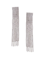 NVR Women Silver Toned Contemporary Ad Studded Drop Earrings - Distacart