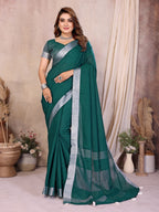 Anaita Green Weaving Linen Cotton Saree With Blouse - Distacart