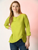Myshka Women's Green Solid Top