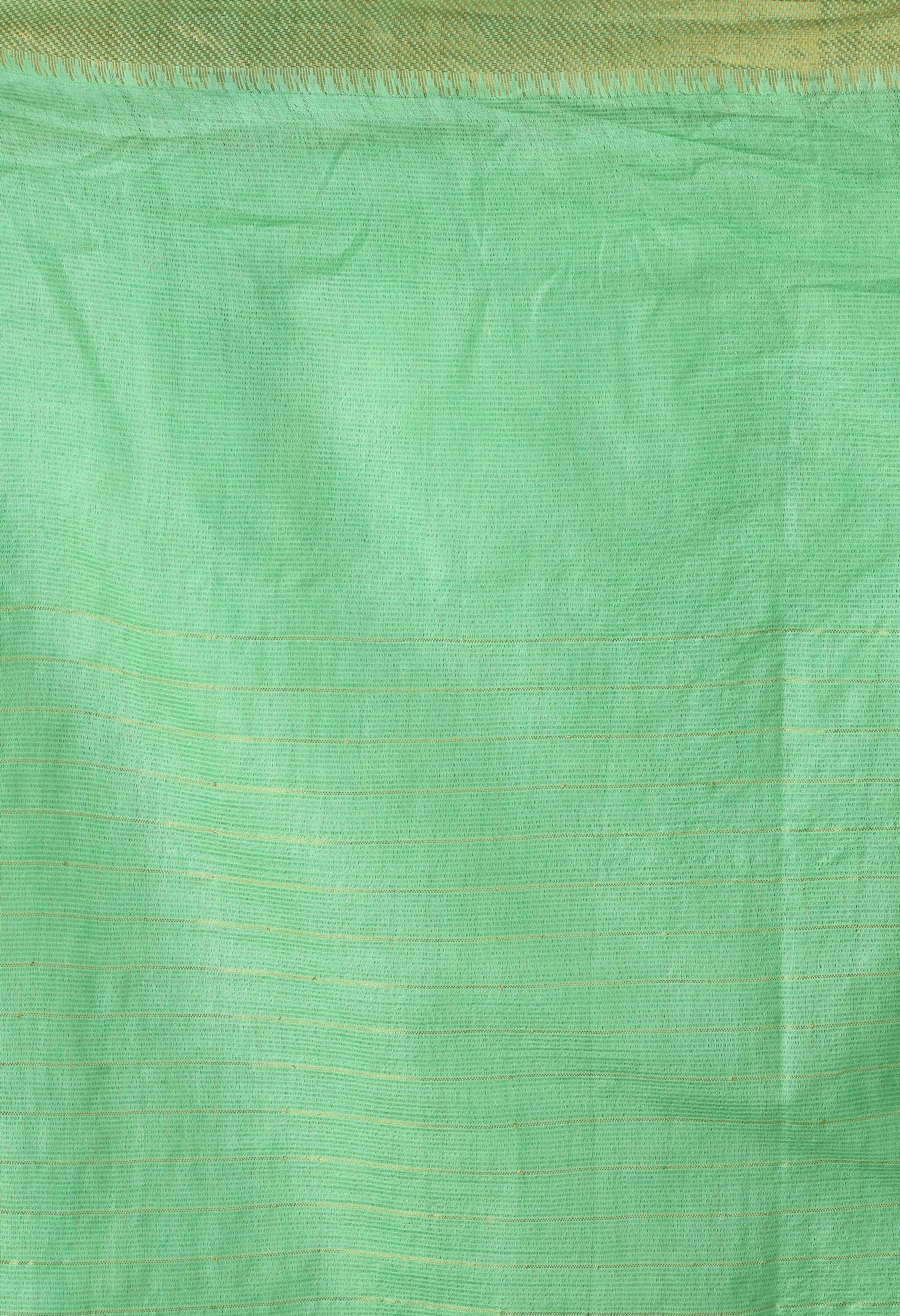 Mominos Fashion Moeza Sea Green Bhagalpuri Handloom Silk Raj Shree Saree with unstitched Blouse piece - Distacart