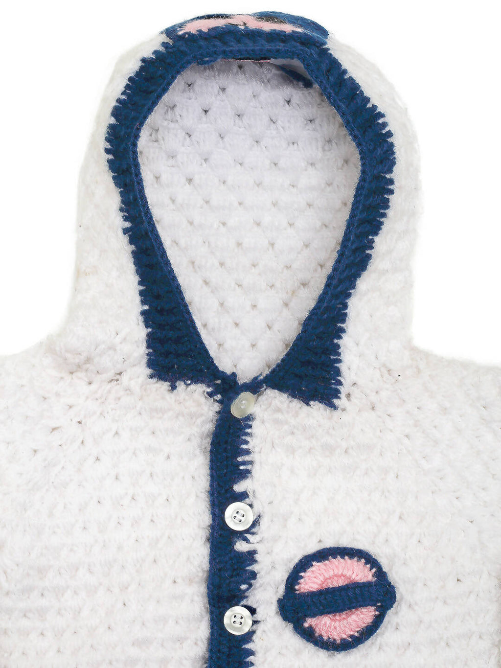 Chutput Kids Woollen Hand Knitted Tacky Design Sweater - White
