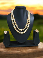 Inhanns Everyday Workwear Pearl Set (Double Layered Pearls) - Beige