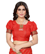 Vamika Dola Silk Red Lace Border Bollywood Style Saree (SUCHI RED) - Distacart