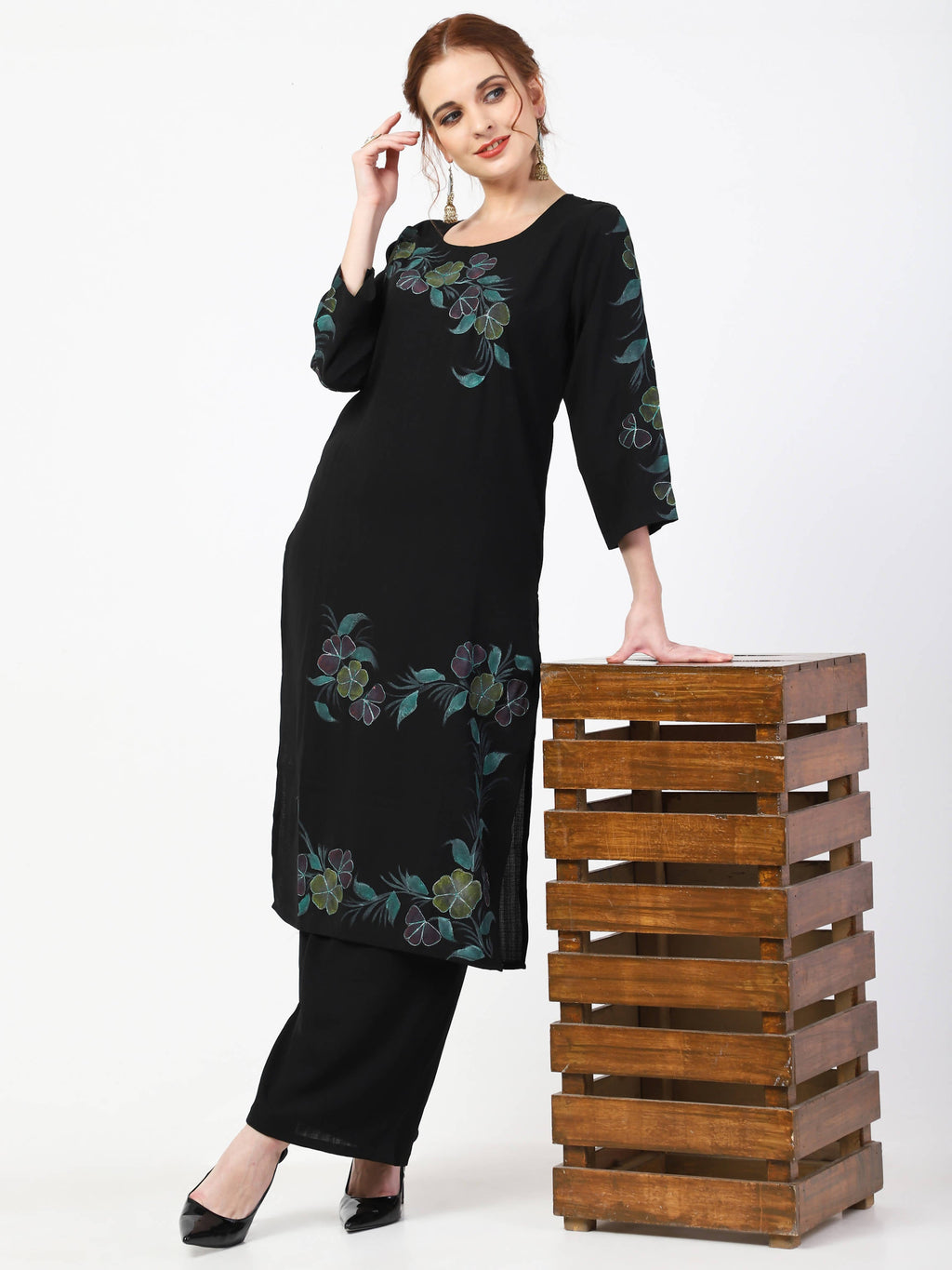 Cheera Kurta Palazzo With Leheria Dupatta Set (CH114KPD)