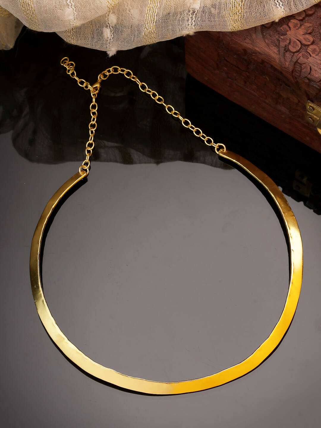 NVR Women Gold-Polished Choker Necklace