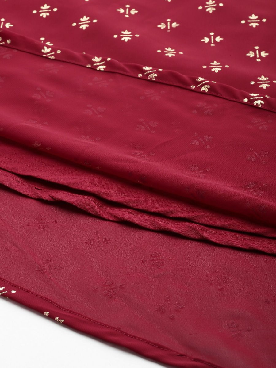 Ahalyaa Women's Traditional wear Ethnic Dress - Maroon - Distacart