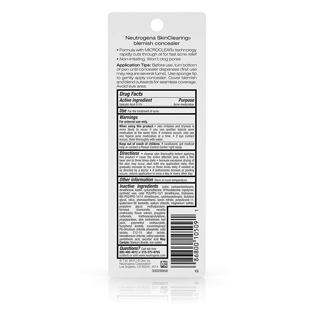 Neutrogena Skin Clearing Blemish Concealer, Medium 15
