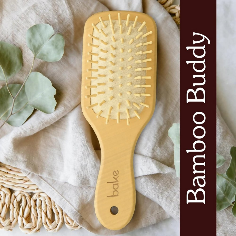 Bake Bamboo Buddy Wooden Hair Brush For Promotes Hair Growth