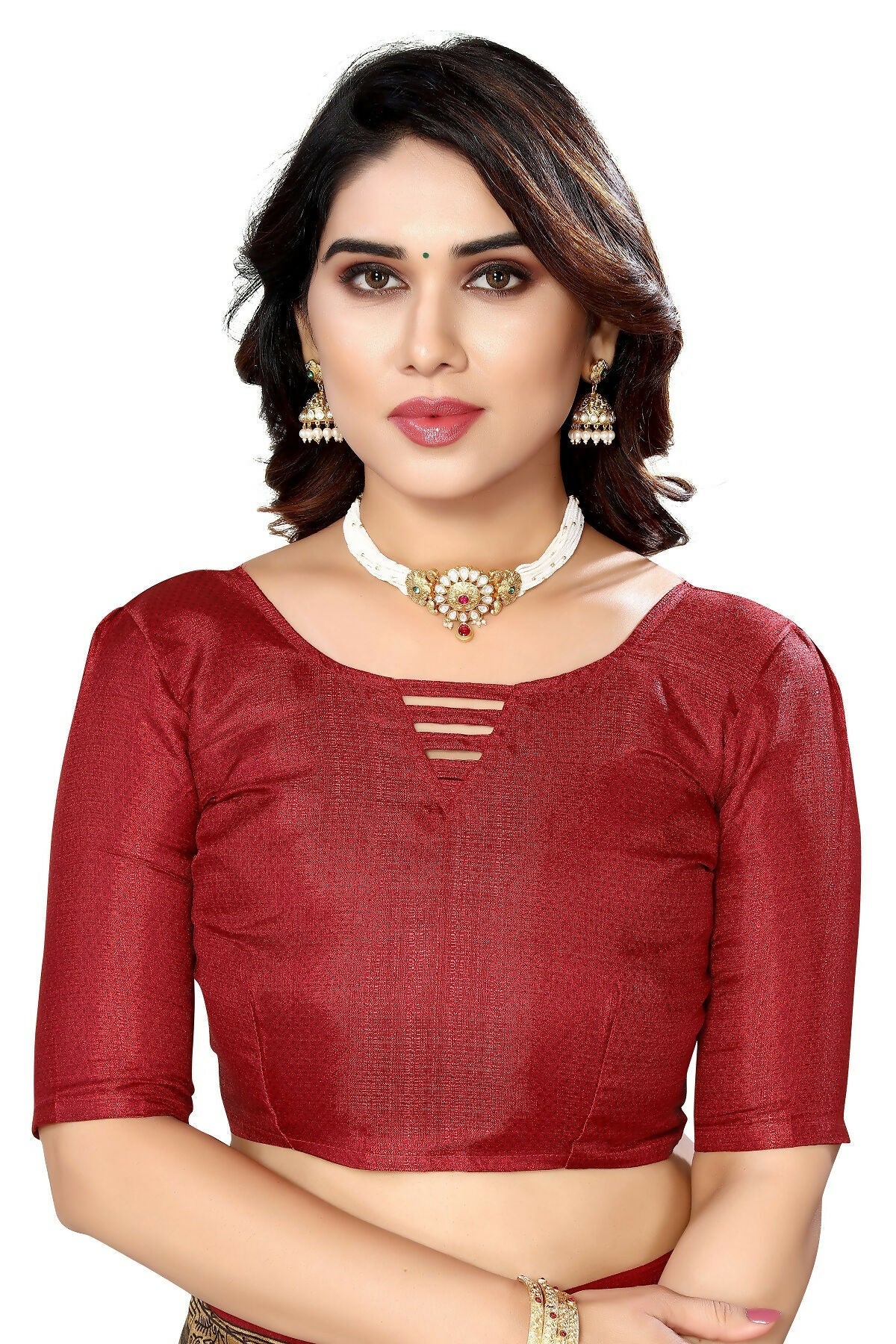 Vamika maroon Printed Art Silk Saree