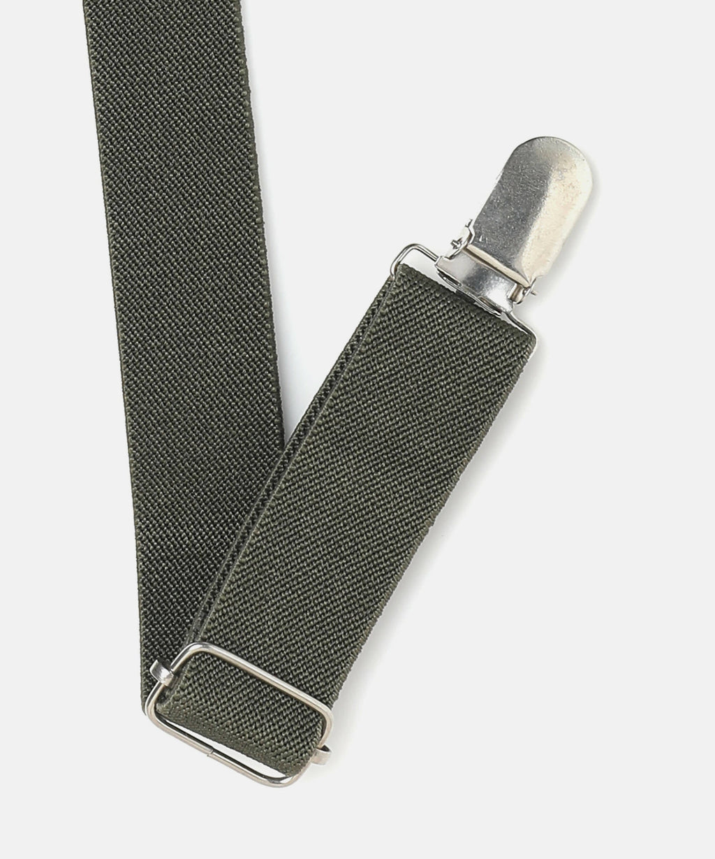 Manet Boys Solid Suspenders - Bottle Green
