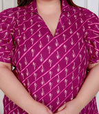 Miravan Plus Size Womens Magenta Floral Printed Cotton Dress With One Side Pocket - Distacart