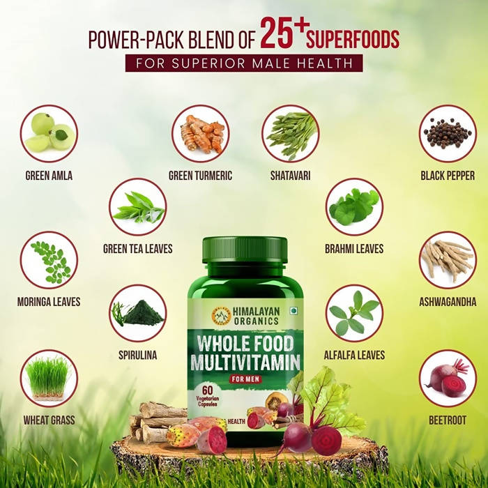 Himalayan Organics Whole Food Multivitamin For Men Boosts Overall Health